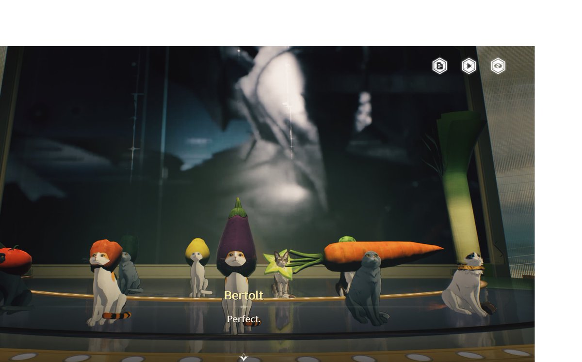 MCrayons_'s tweet photo. Me playing gacha events where you're supposed to "fix" the images: "Instructions unclear, I have successfully created a vegetable cat cult." https://t.co/S5nxEM0DwF