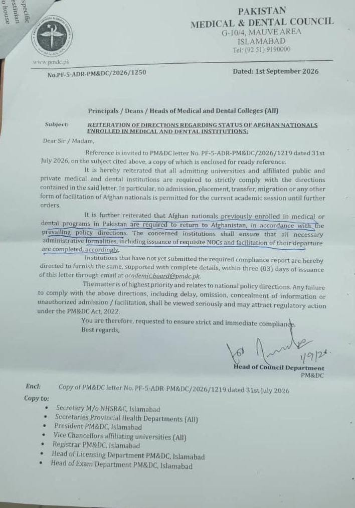 PashtunVoice_1's tweet photo. Education should never be a political weapon. Afghan students who earned admission and scholarships deserve to complete their studies. PMDC must reverse this unjust decision.
  #PakDeniesAfgStudentsRights https://t.co/miMzIvmDel