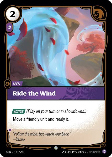 Awesum_Rosum's tweet photo. In my opinion there is two ways that Riot can look into "balancing" Kennen.

I've been pretty loud about this, but I think it's time for Ride the Wind to go. I don't think hitting Kennen, Storm of Shuriken makes the most sense when the offender is the actual spell. Kennen CC is definitely pushed don't get me wrong but the game slows down quite a bit without access to Ride the Wind and this ban would at least keep the strategy alive.

The other option in my mind that keeps the strategy alive but hurts the power level is Nocturne, Horrifying. The effect is incredibly polarizing but the games that feel the absolute worst are the ones where your opponent just spawns in 4-8 extra might on t1-3 and that is often WAY too hard to get over for most of the decks in the format, this is another ban that I think that Kennen could survive. 

I would personally avoid targetting Rhasa, the Sunderer. Without that threat I think you just absolute destroy Purple Kennen's existence and my takeway from the earlier Draven ban in Set 2 is that they don't want the bans to absolutely destroy archetypes which is what that would do. I also am of the opinion that Legends / Signature Spells are in the "untouchable" camp so the next look would be at Stacked Deck but that hits TOO much of the format. 

There is a world where they look at Star-Crossed since it reads as a bit too pushed and a card you have to aware of when building your decks. That being said, Star-Crossed acts as the "anti-fun" police and it keeps Dazzling Aurora in check basically on its own. I don't think the players actually want to see a "patch" without this card.