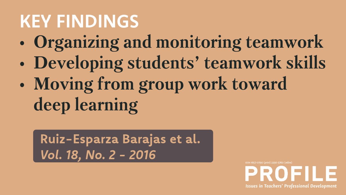 PROFILEJournal's tweet photo. ๐ Featured paper: This study from our archive explores teachersโ perspectives on the opportunities and challenges of implementing out-of-class teamwork in higher education.
๐ Full article: https://t.co/l0crVHpELJ
#PROFILEJournal #TeacherEducation #Teamwork #ELT https://t.co/C6IEWK48rO