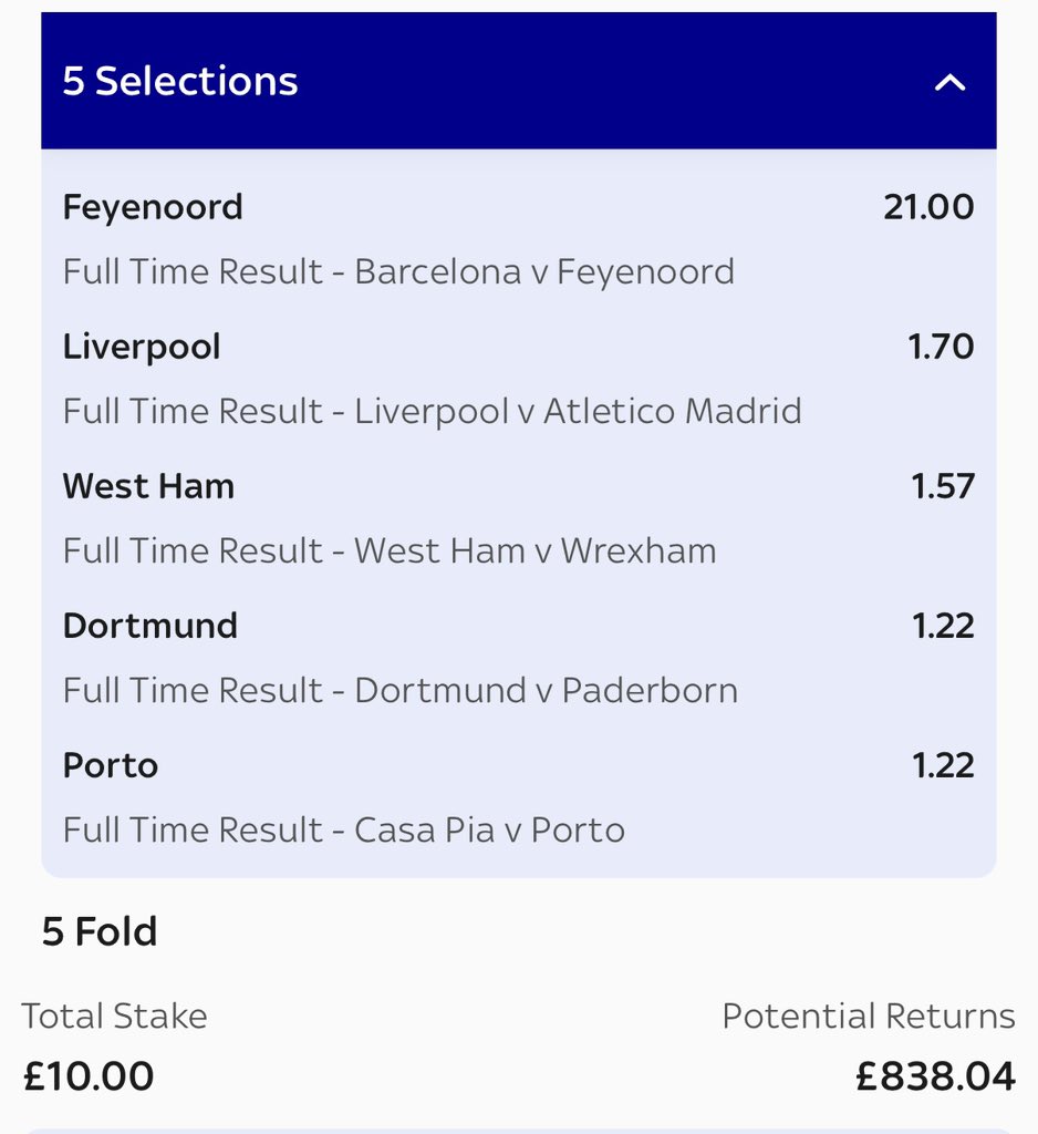 AccaFreezeTips's tweet photo. Telstar (8.5), Viking (10.0) &amp; Feyenoord (21.0) freeze accas, a few more tonight too, hoping for a few upsets!

#betting #acca #accatips #bettingtips #accafreeze #football #ucl https://t.co/KtaUuef9MU