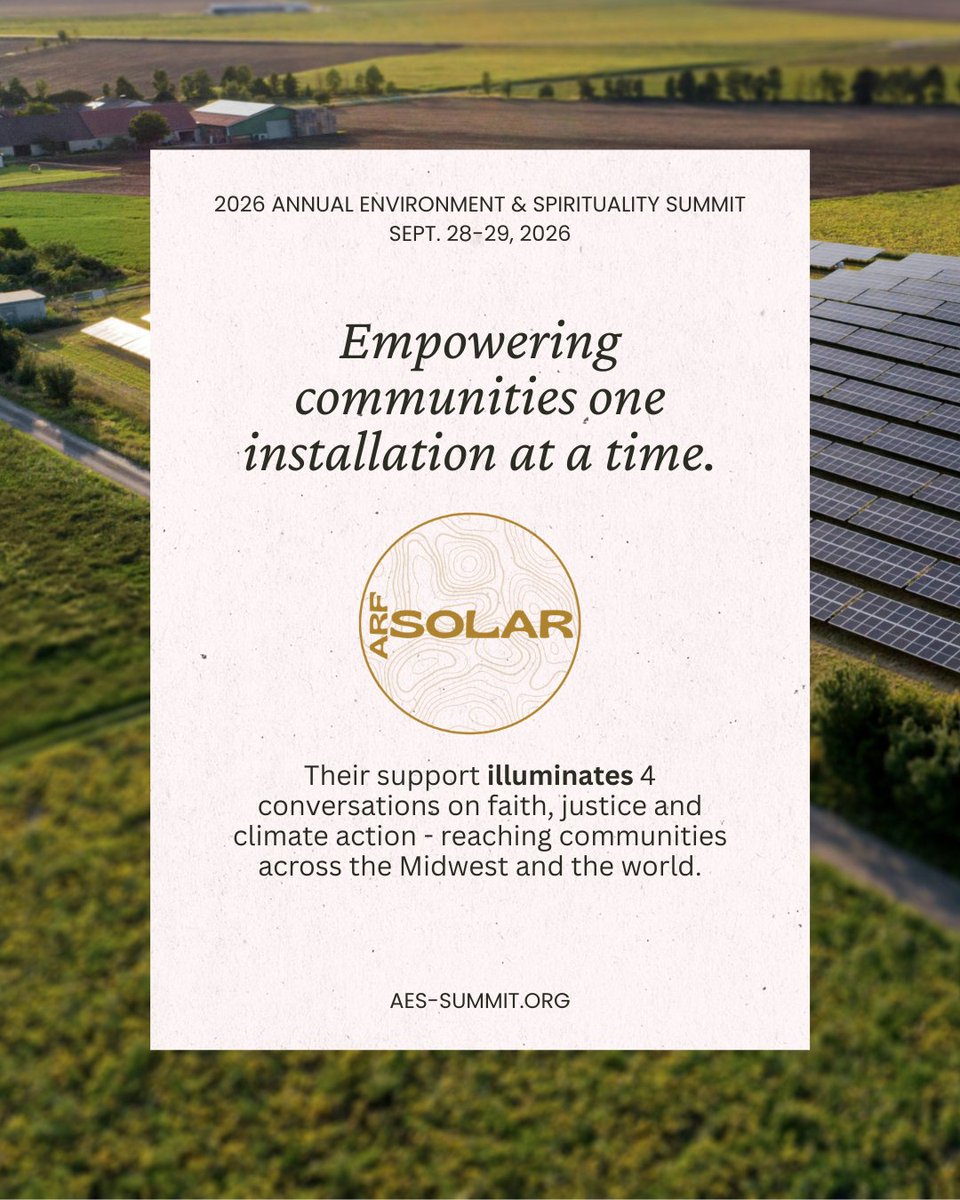 faithinplace's tweet photo. "ARF Solar specializes in helping nonprofits connect with the Illinois Solar for All program, making solar more accessible to critical service providers in the community." Meet one of the sponsors making the 2026 Annual Environment &amp; Spirituality Summit possible — ARF Solar LLC. https://t.co/FoiHHfTlqG