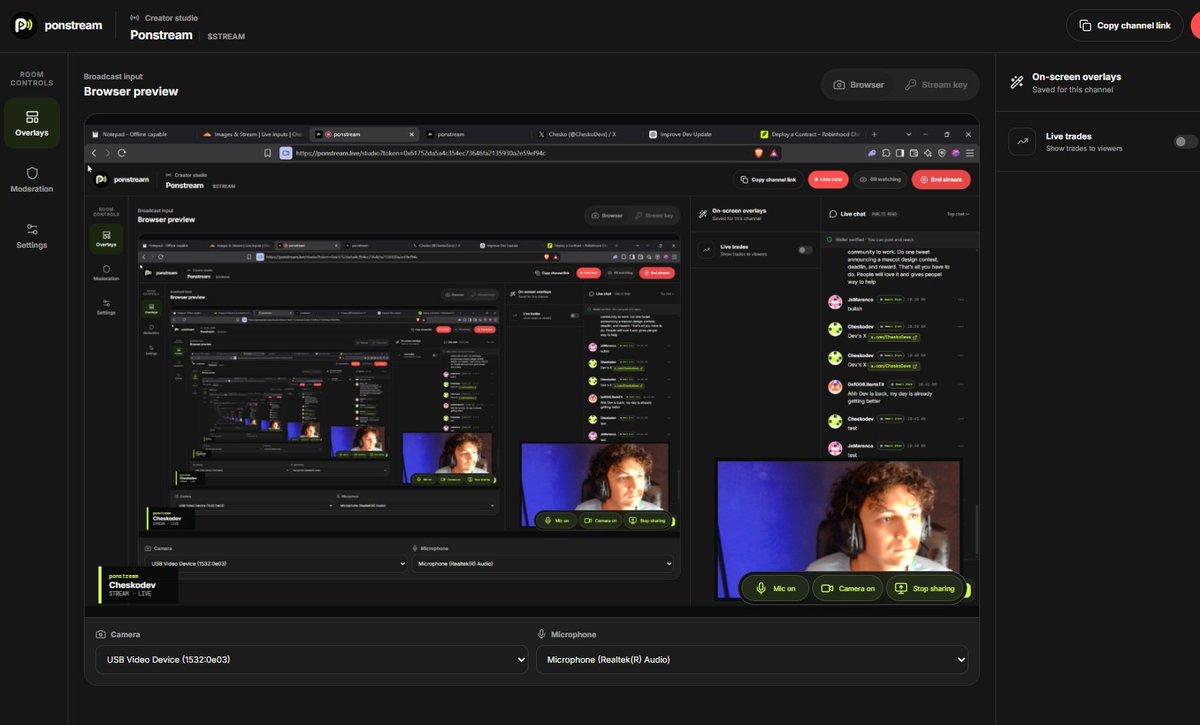 ponstream_rh's tweet photo. Live on Ponstream 

- Fixing thumbnails 
- Implement Swap feature + Fee (Buyback and Burn)
- Livechat Lag 

https://t.co/G8YUHwRzXz https://t.co/wssSqwvbBY