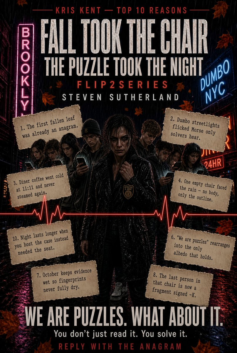 KrisKent4D's tweet photo. Tomorrow the cobblestones will still be wet and the diner lights will still be flickering Morse only solvers hear.
#NYC #Brooklyn #NewWindsor #WilliamSutherlandSn #1709QueenAnneBritain #SutherlandChambersPatent #EighthGreatGrandfather #PuzzleBuster #NewYork #WeArePuzzles #GenZ #InvisibleDtreetTeams
We are puzzles. What about it?
Talk then. π§©π΅οΈββοΈπ