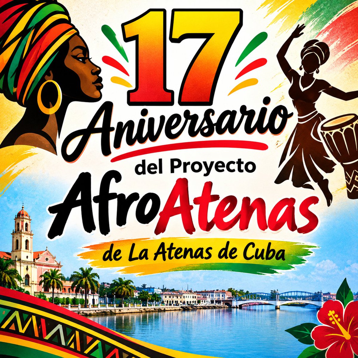 AtenasBella's tweet photo. El Proyecto AfroAtenas de Matanzas celebra su 17 aniversario, reafirmando su compromiso con la preservación, promoción y transmisión de las raíces, tradiciones y expresiones de la cultura afrocubana. 
MUCHAS felicidades
#direccionmunicipalculturamatanzas https://t.co/epaBhBwNGv