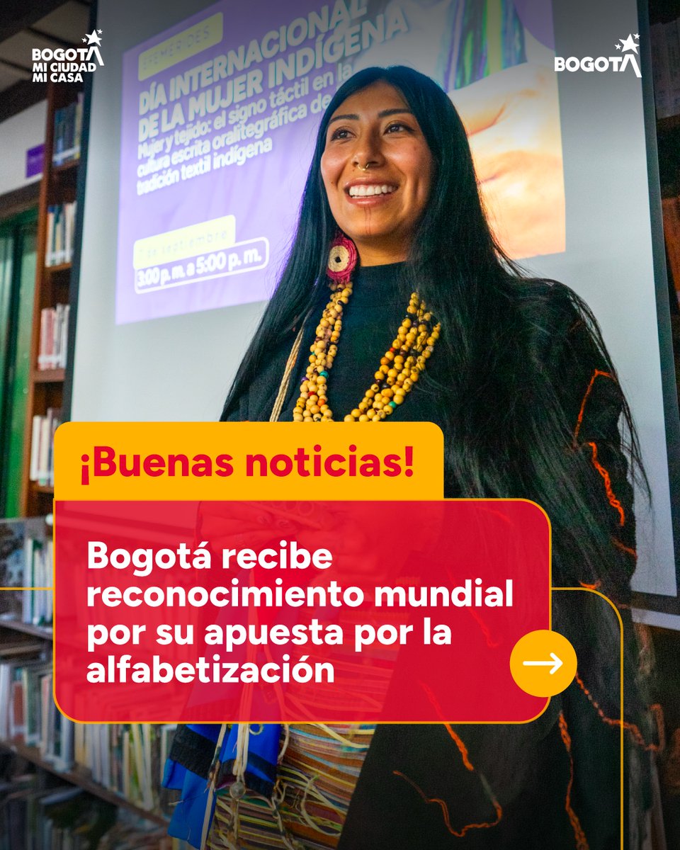 ConsejeriaTIC's tweet photo. ¡Buenas noticias para #BogotáMiCiudadMiCasa! @BibloRedBogota recibió el Premio Internacional de Alfabetización UNESCO Rey Sejong 2026 por Escuelas LEO, un programa que destaca por su modelo de alfabetización intercultural y reafirma a Bogotá como referente cultural en Iberoamérica.