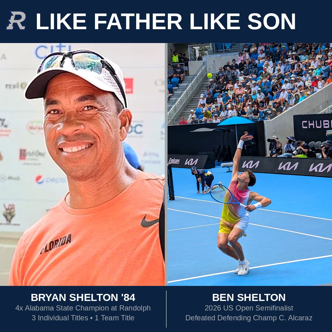 RRaidersAthl's tweet photo. Like Father Like Son.
Bryan Shelton ('84), 4x Alabama state tennis champ at Randolph, just watched son Ben Shelton take down defending champ Alcaraz at 3:33 AM to reach the US Open semis.
Let's go, @BenShelton!
πΈ Hameltion/350z33, CC BY-SA 4.0
#RaiseTheR #USOpen https://t.co/kCIA9A4AVt