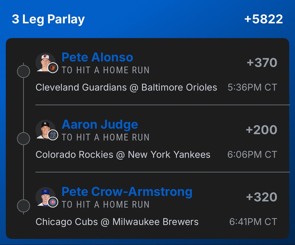 3jizzle5's tweet photo. It could all be this easy tonight ☄️🫡 @MLBHR @PropFinderApp https://t.co/dEVtEsLUbJ