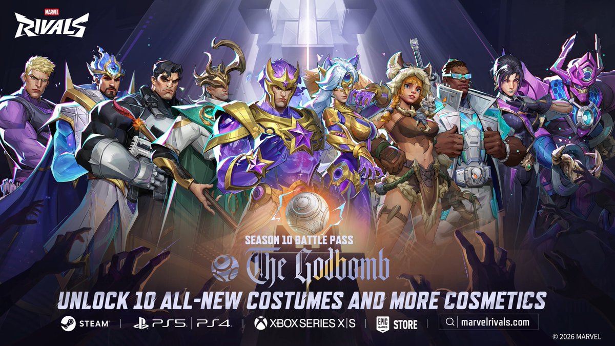 rivalsbrmarvel's tweet photo. 🌌 | NOVO PASSE DE BATALHA!

– Confira todas as skins do novo passe de batalha da temporada 10 de Marvel Rivals, chega em 11 de setembro. https://t.co/quxlwBhvLt
