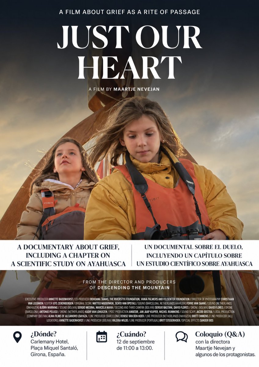 MckennaAcademy's tweet photo. Two films at the World Ayahuasca Forum in Girona, presented by MKA Advisory Board member Annette Badenhorst. Both on Saturday 12th:

The Healing Circle (6 min), Chill Out Room, Hall 4, Thematic S.2
Just Our Heart, 11:00, Carlemany Hotel

Join us for one or both. https://t.co/DTu33z0swh