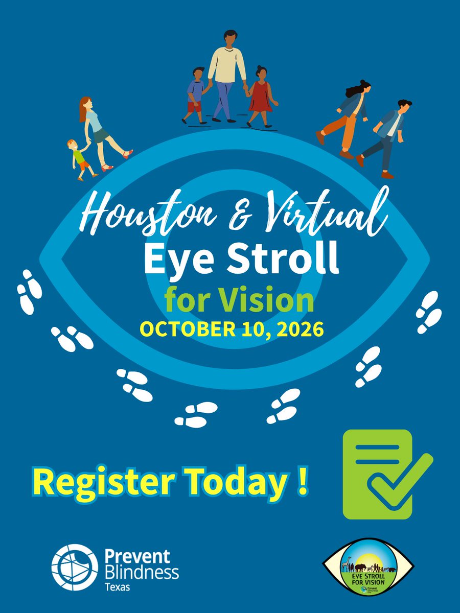 PBTEXAS's tweet photo. 👀💙 Ready to make a difference?

Join us for the 2026 Eye Stroll for Vision on October 10! Gather your family, friends, or coworkers and stroll with us at the Houston Zoo, or participate virtually from anywhere.

👟 Register today at https://t.co/e2kMx43l5C #PreventBlindness https://t.co/inJWQW0oZf