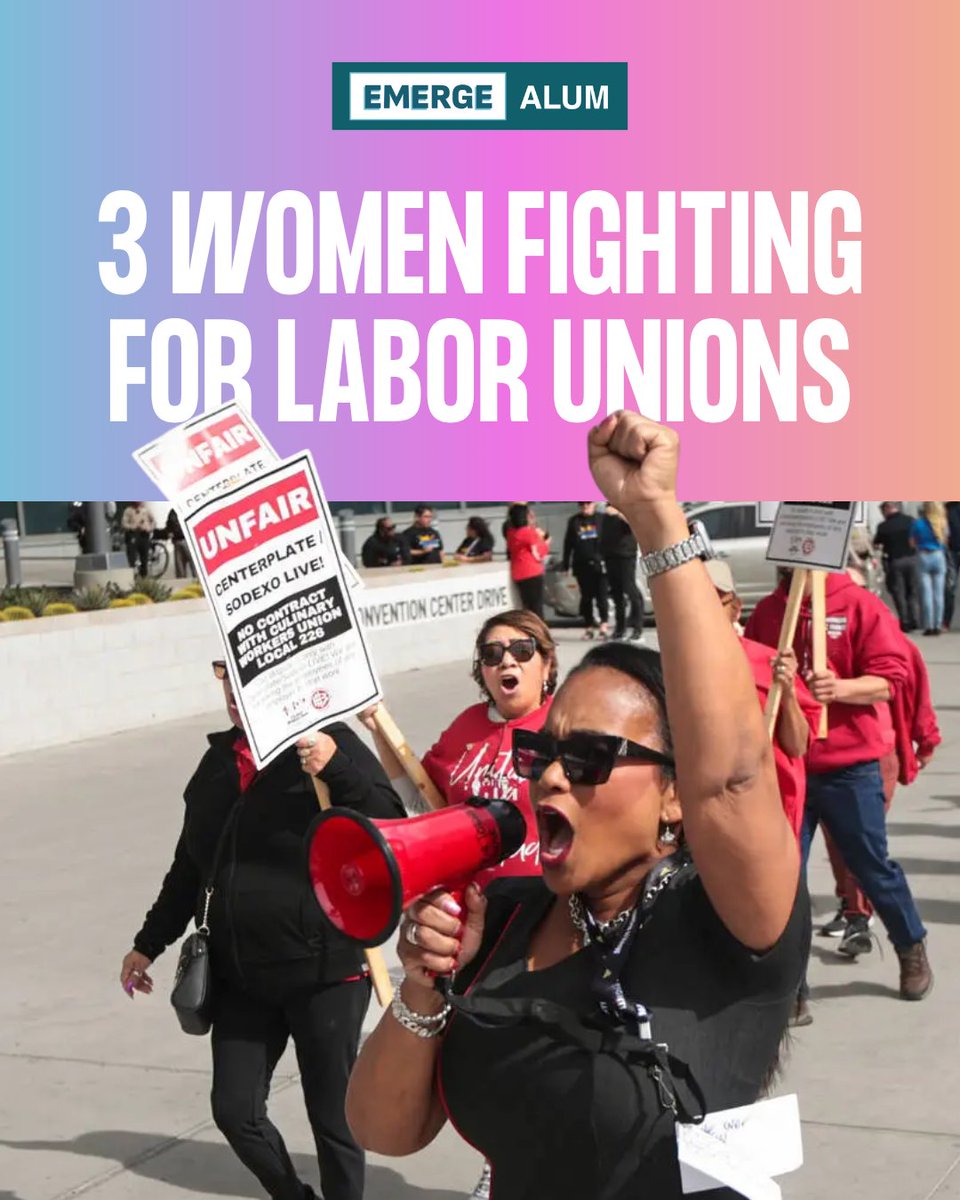 EmergeAmerica's tweet photo. Monday was Labor Day, so we want to continue the celebration by spotlighting three #EmergeAlums who represent and show up for workers every single day. Unions do not happen without organizing, and neither does change. 

So, here are 3 Emerge alums who are proudly pro-union and putting in the work:

💪 Tiffany Koyama Lane is a proud union leader in the Portland Association of Teachers, where she has served as both Lead External Organizer and a member of the Bargaining Steering Committee. She's united with all Portland teachers in the fight for safe classrooms and buildings, smaller class sizes, and manageable caseloads for school social workers and specialists.

💪 @VeniseKarris is a 30-year member of IBEW Local 357, and carries that firsthand understanding of union power into her role as a Nevada Assemblymember, fighting for an economy that works for everyone.

💪 @mariafornevada is a Southwest flight attendant and shop steward with Transport Workers Union Local 556, and she rarely shows up to a meeting, action, or rally without her "support your flight attendants" lanyards. She always stands ready to fight for better worker protections.