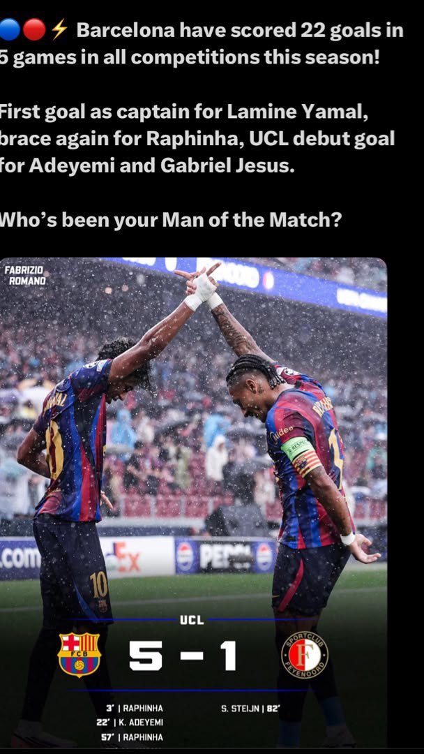 Aderonke_brown's tweet photo. Barcelona on fire🔴🟣🔵
#Barcelona 
#Ucl 
#Lamineyamal https://t.co/oko0RlP8tA