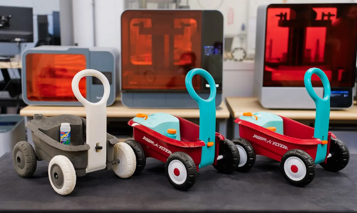 GoEngineer's tweet photo. At Radio Flyer, #3Dprinting is a huge part of how they hit design deadlines and continue to be the world’s leading producer of ride-ons. See how @Formlabs Form 4L and the Fuse Series support innovation at Radio Flyer: https://t.co/zU8Jhlmbax
#Formlabs #AdditiveManufacturing https://t.co/hN3jnHDMG9