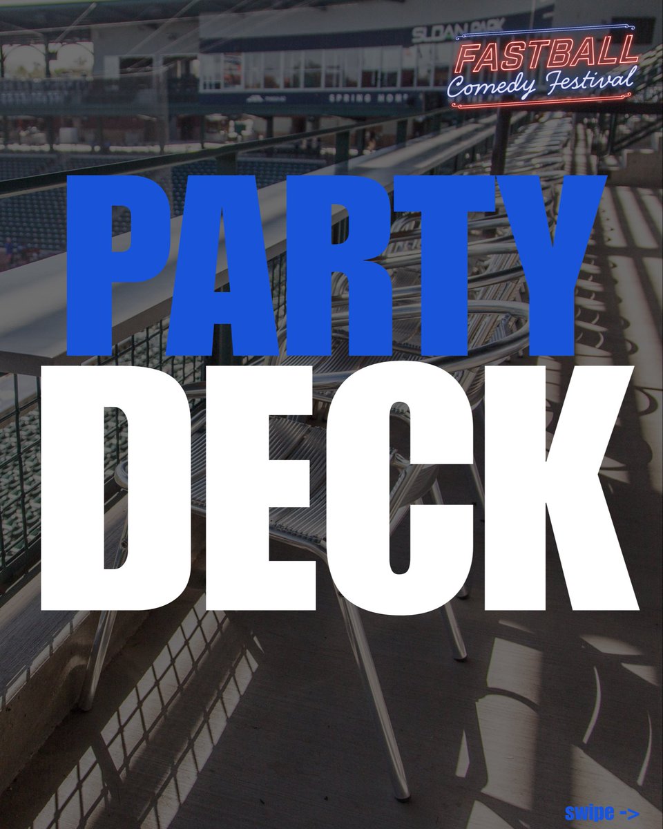 fastballcomedy's tweet photo. Good views. Good food. Better company.

Eat, drink, mingle, and catch the show from the Party Deck🪩🎉🕺 https://t.co/8bFbtxCHdm