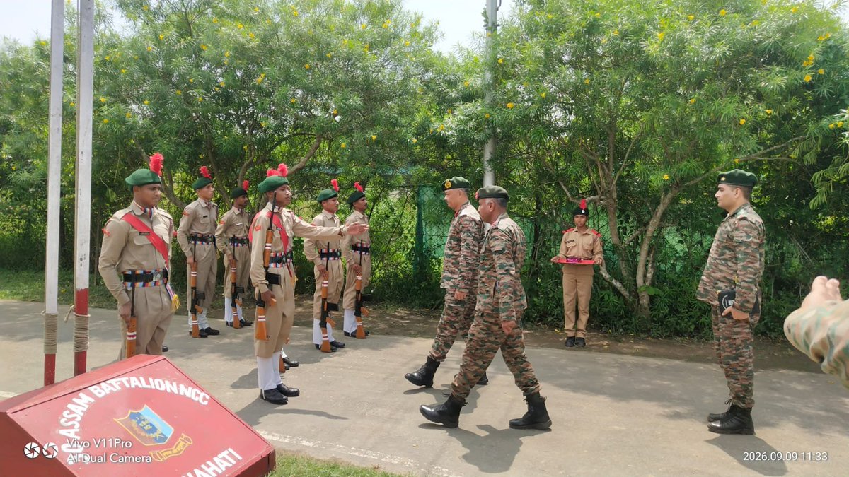 nccner's tweet photo. Brig NC Khuman, Gp Cdr, NCC Group Guwahati visited the ongoing CATC - 134 being conducted by 30 Assam Bn NCC at Narangi Cantt, Guwahati.

After reviewing the administrative set up and trg module of the Camp Gp Cdr  motivated the Cdts  to lead a purpose driven life. He emphasised that being talented is not enough and one needs to work hard with decipline to reach their goals. He also witnessed firing at the range.
@HQ_DG_NCC @easterncomd @vatsvirendra1 @prodefgau