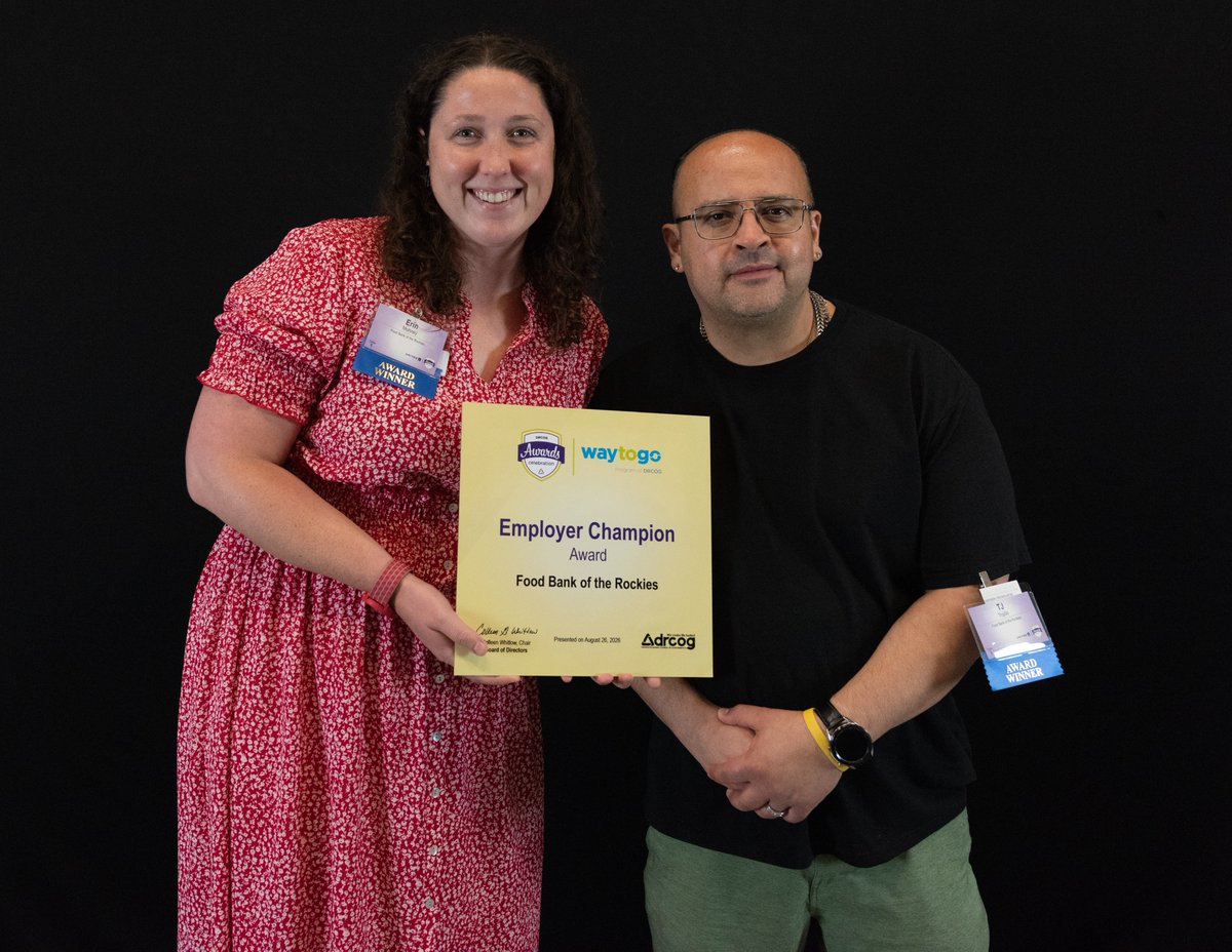FoodBankRockies's tweet photo. We're honored to be recognized as an Employer Champion by @DRCOGorg! 🎉💚 This award celebrates our commitment to sustainable commuting through the Majestic Commuter shuttle. Thank you to @waytogo_co, DRCOG, and @NEconnections  for making this possible! https://t.co/oL6FWHrzFR