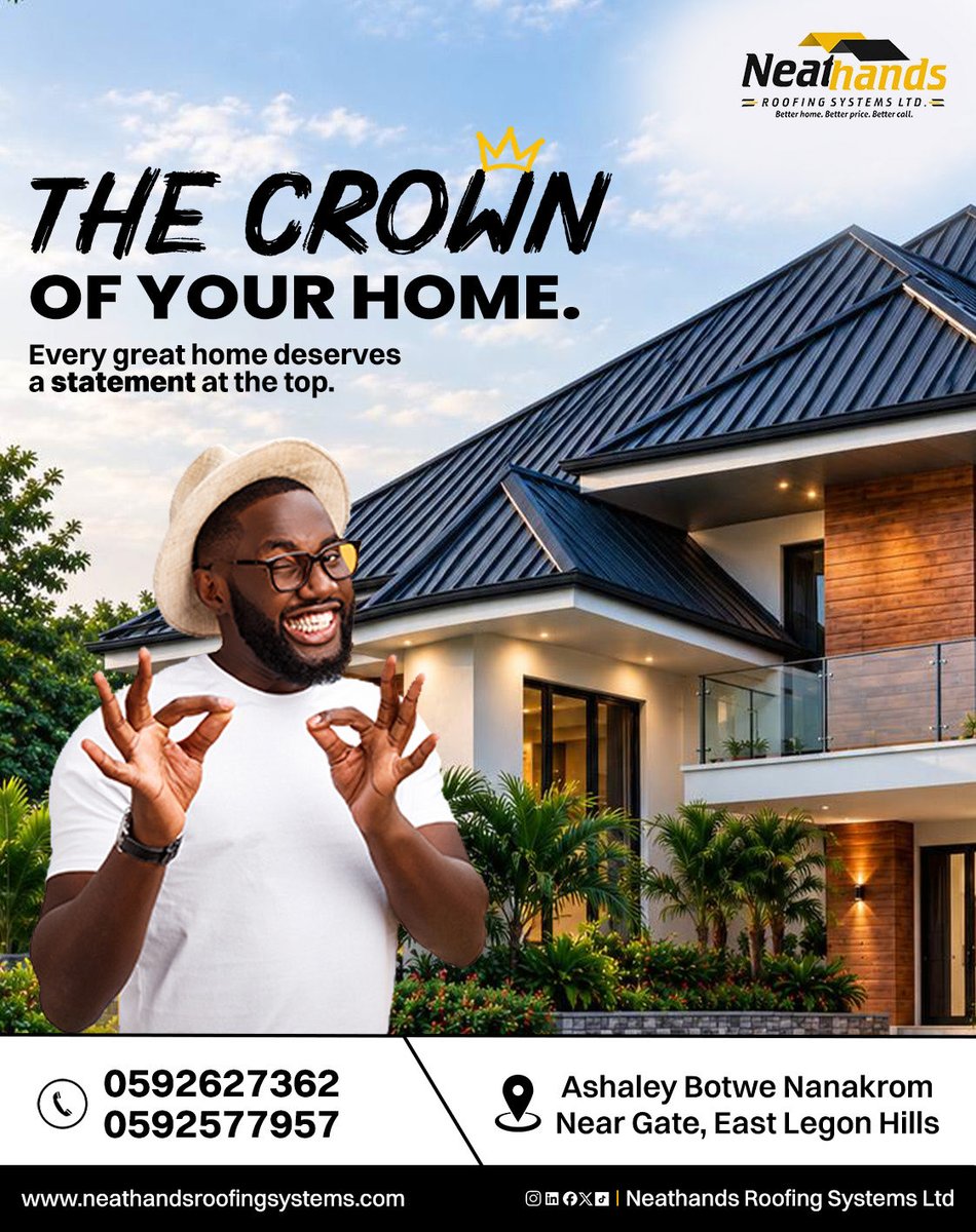 neathandsroofin's tweet photo. Your home deserves a crown that stands out. 👑🏠
Give your home the strength, beauty and protection it deserves with a roof built to last.

Ready to crown your home? Call us today! 

#NeathandsRoofing #QualityYouCanTrust #BuiltToLast https://t.co/7ddaXPqLjy