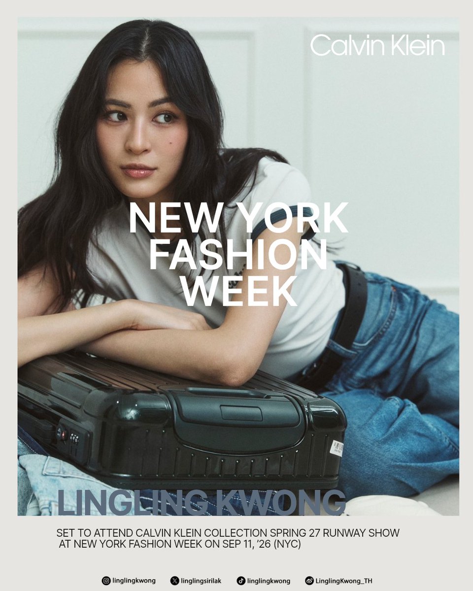 TrendLingTH's tweet photo. รูป Lingling Kwong CK อัปเดตแล้วนะคะ✌🏻

https://t.co/eBC3PBgqUn

LING FLIES TO NYFW
#CKxLinglingAirportLook
#LinglingKwongxCalvinKlein 
#CalvinKleinSS27 #NYFW 
#CALVINKLEIN @CalvinKlein 
#LinglingKwong https://t.co/czLmAevCho