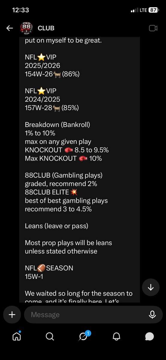 chrismcdan11's tweet photo. @Zxmby4 @tkobetsexposed @DavesFades @TKOBETS1 He just posted this in his group chat 

18-0 in ncaa

Run and sign up for his nfl vip

Hurry !!!!! https://t.co/zVLwHg0MDZ