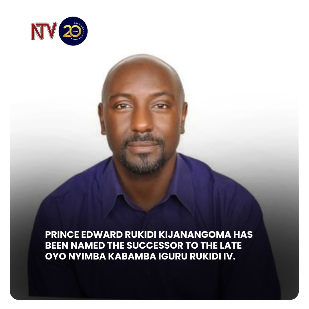 ntvuganda's tweet photo. Prince Edward Kijanangoma Rukidi has been named the next King of the Tooro Kingdom, following the passing of Omukama Oyo Nyimba Kabamba Iguru Rukidi IV.

#NTVNews https://t.co/JmeYOtHmmG