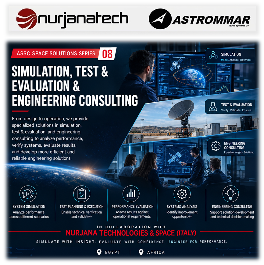 ASSCsolutions's tweet photo. 🚀 ASSC Space Solutions Series | 08

🔬 Simulation, Test &amp; Evaluation &amp; Engineering Consulting

🔗 More details:
https://t.co/ocJVK9VAem

#SpaceSolutions #ASSC #NTSpace #Simulation #TestAndEvaluation #EngineeringConsulting #SpaceTechnology #Egypt #Africa

🚀 🛰️ ✨ 🔭 https://t.co/CEYqbakF7f