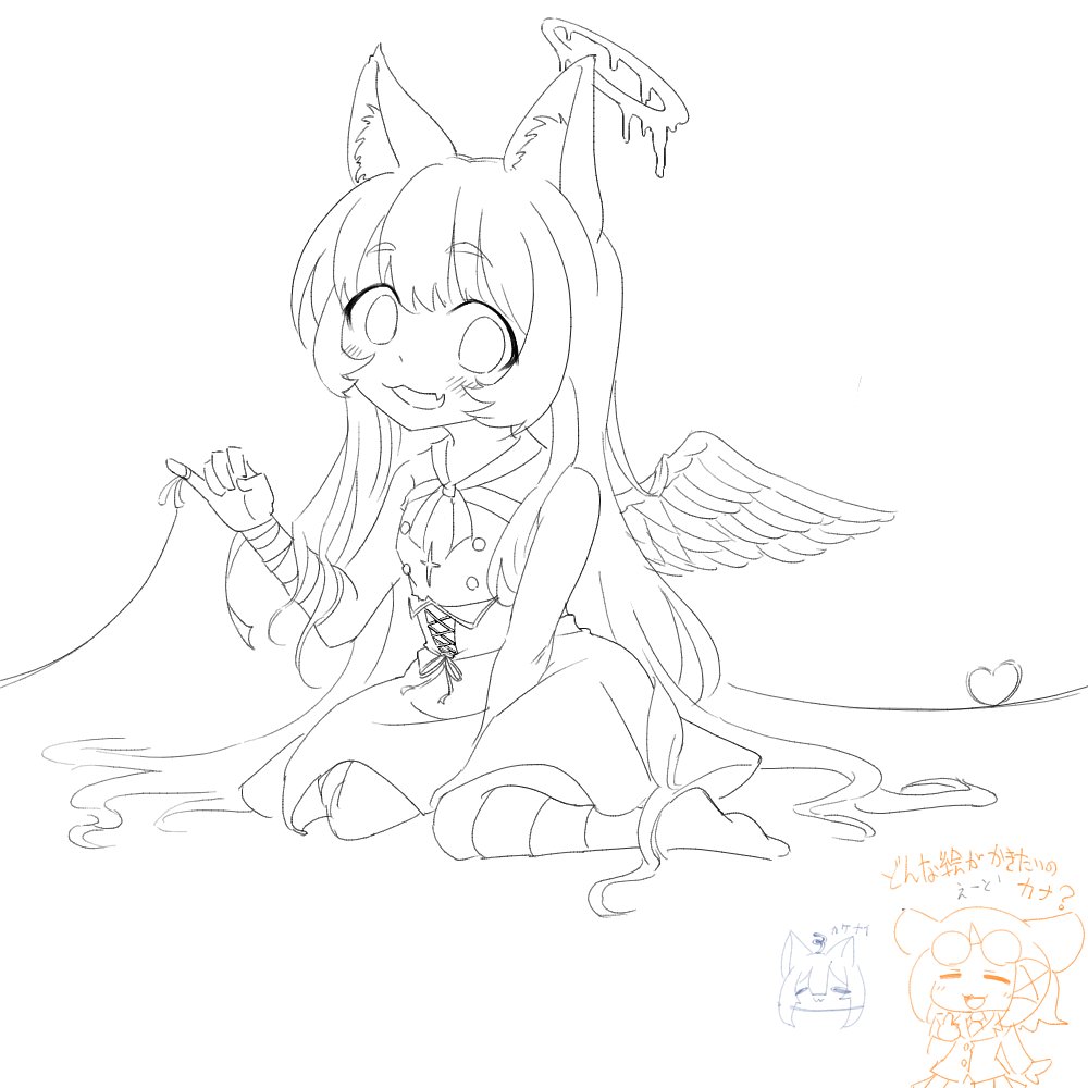 ccb0105's tweet photo. 絵チャ

部屋主さんの描いたアナログ絵を元に色々手直しして線画にしてみた。ポーズとデザインはそのままだけど、私の絵柄にどうしてもなっちゃいますね！ https://t.co/SRftfvkYWF