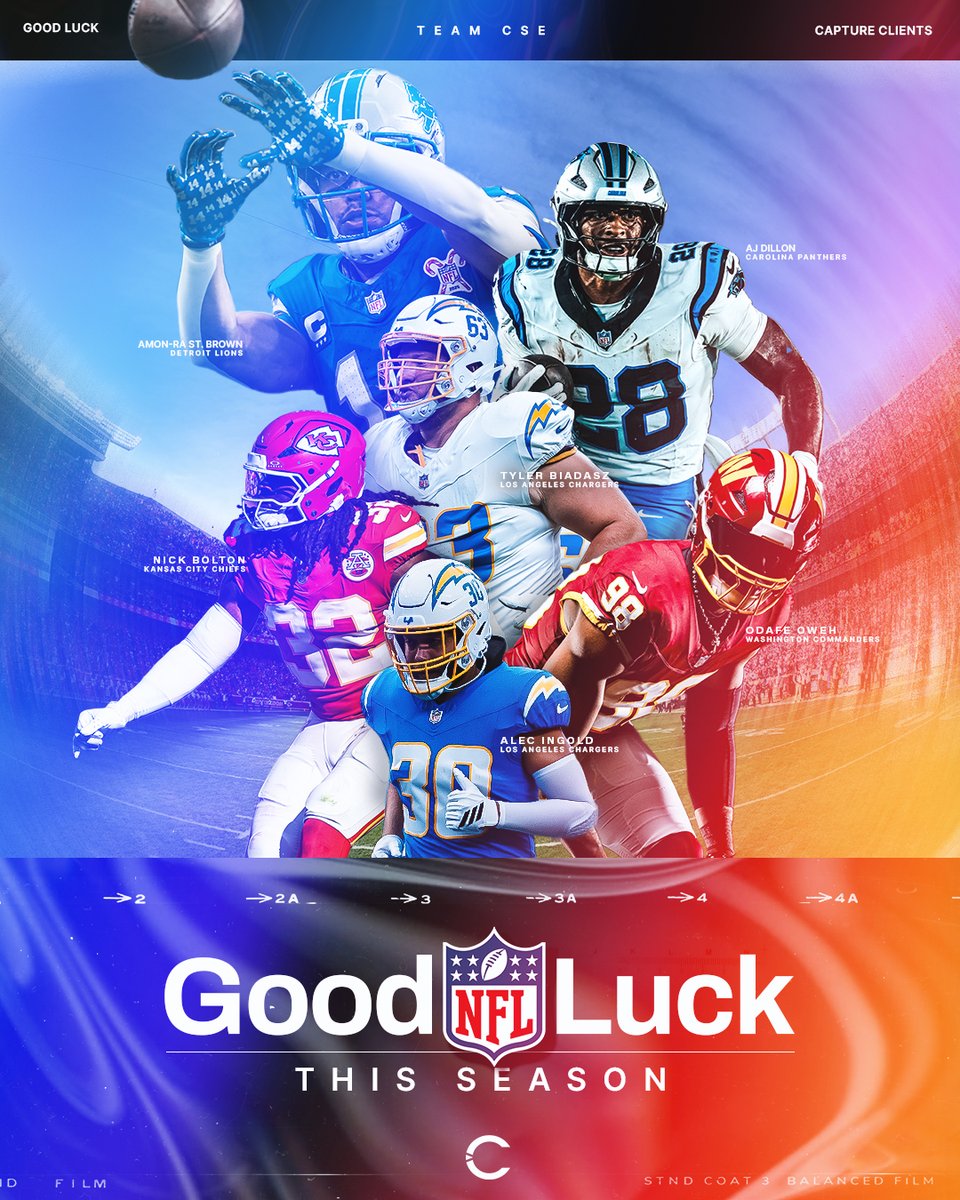 CaptureSportEnt's tweet photo. The 2026 NFL season is here! 🏈

Wishing the very best to every #TeamCSE client taking the field this year. We'll be behind you every step of the way. 💚 https://t.co/hc3TFFqTXs