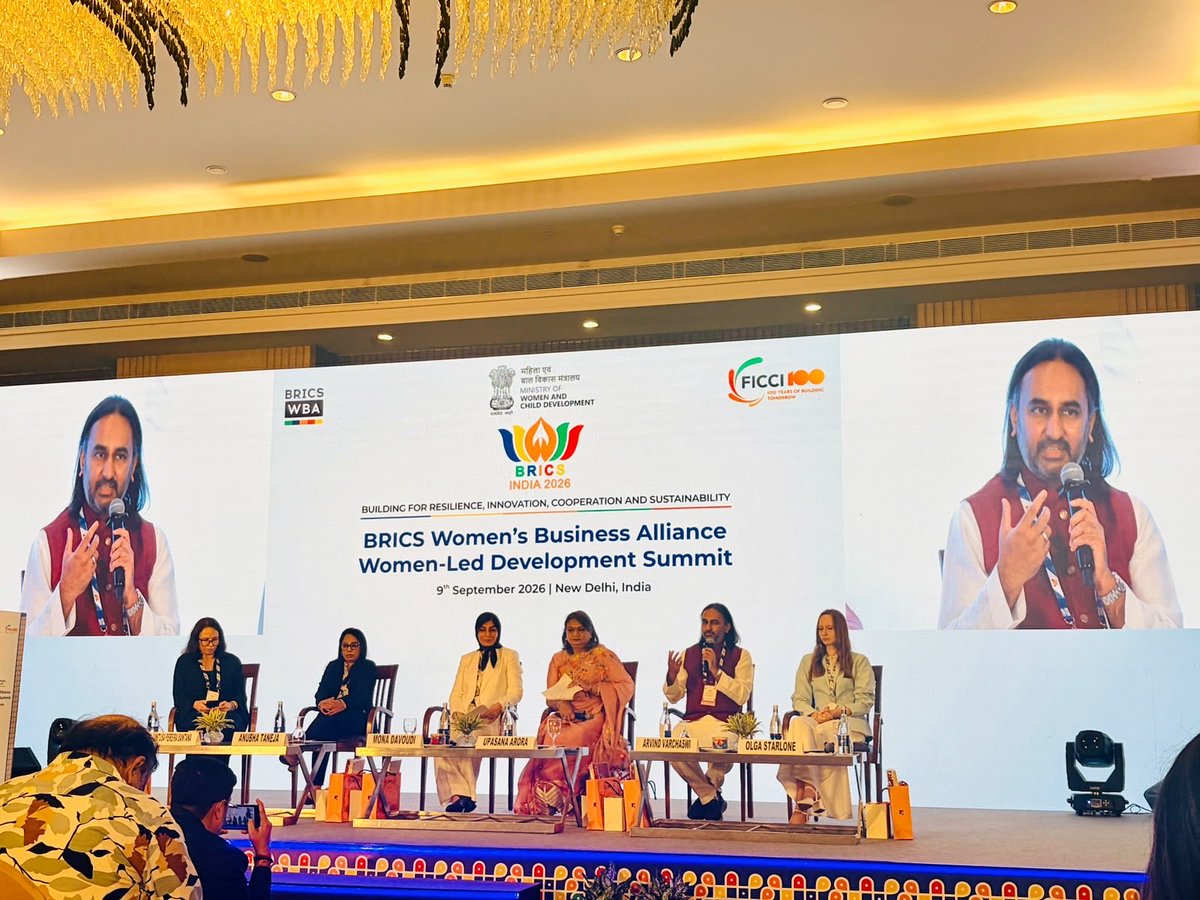 arvindvarchaswi's tweet photo. At the BRICS WBA Women-Led Development Summit 2026, I had the opportunity to speak on the importance of making women’s health a priority through prevention, wellness and greater access to healthcare.

As I shared, “When you educate a man, you educate a family; when you educate a woman, you educate an entire communities.” Empowering women with the right knowledge and access creates a ripple effect across generations and communities.

The panel discussion brought together diverse perspectives from across BRICS on women’s health, primary care, technology and access. We explored how digital health, AI and community-led solutions can help bridge healthcare gaps, particularly for women in rural and underserved communities.

I also spoke about the potential of Ayurveda and AI—bringing together India’s traditional wisdom with modern technology to build a more preventive, accessible and holistic approach to women’s health.

A meaningful conversation towards building a healthier and more inclusive future.