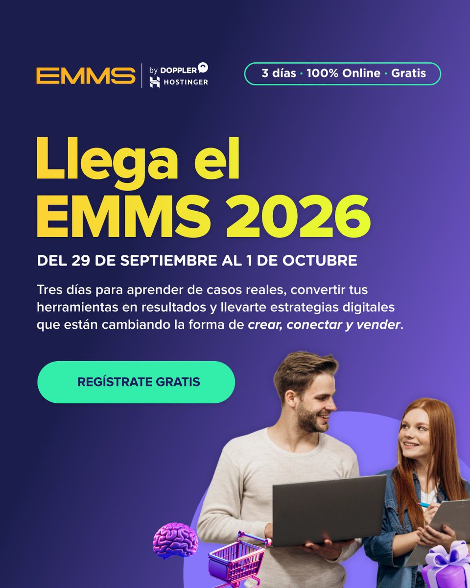 Itahora's tweet photo. #DOPPLER | 🚀 EMMS 2026, del 29 de sep. al 1 de oct -Marketing Digital y E-commerce.

 Inscríbete gratis: https://t.co/dEE0M9ZkJr https://t.co/lfotaXNCiy