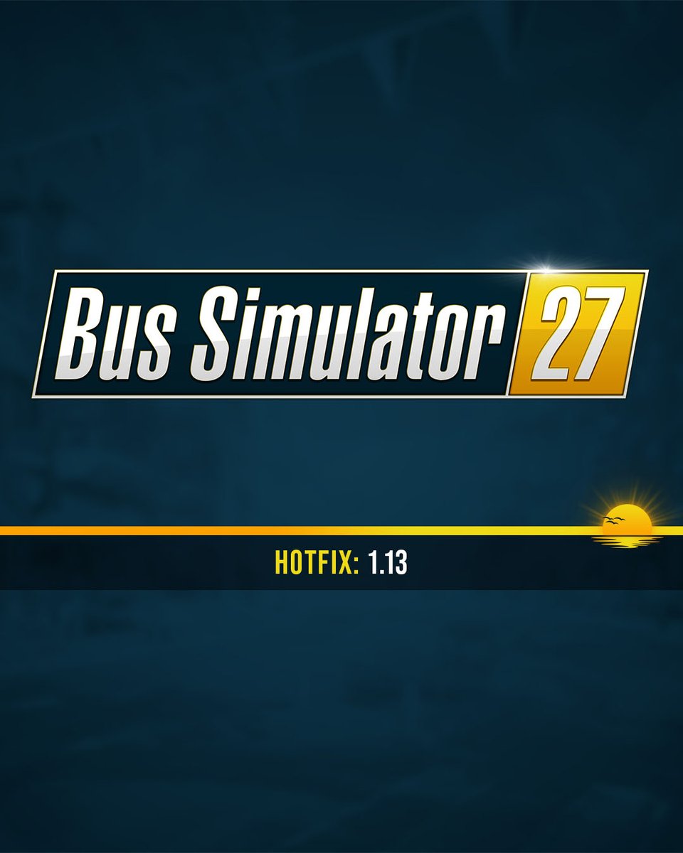 BusSimGame's tweet photo. Bus Simulator 27 – Hotfix | Version 1.13

Hotfix 1.13 is now available, bringing further crash fixes, traffic improvements, multiplayer adjustments and several gameplay and vehicle fixes.

Find the full changelog here: https://t.co/csexMQ8mFJ https://t.co/xxRXIoLGOn