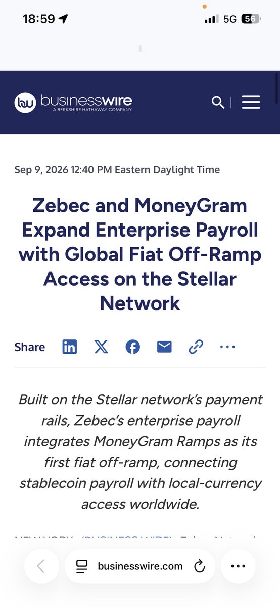 MarcoSalzmann80's tweet photo. 🧵 The last mile of stablecoin payroll is becoming physical.

@Zebec_HQ and @MoneyGram are expanding enterprise payroll by connecting Zebec’s payroll experience on @StellarOrg with MoneyGram’s global cash network.

Employer → Stablecoin payroll → Stellar → Local currency.

Here’s why that matters. 👇

Stablecoin payroll solves one part of the problem:

How do you pay employees and contractors globally, quickly and digitally?

But there’s another question:

What happens when the recipient actually needs to use that money locally?

That’s where the last mile matters.

With the expanded integration, employees and contractors can receive stablecoin payroll through Zebec’s experience on Stellar and access local currency through participating MoneyGram locations.

Digital salary meets physical financial infrastructure.

And the reach is significant.

@MoneyGram provides access across 170+ countries and territories, with a retail footprint approaching half a million locations globally.

For workers, that means stablecoin payroll doesn’t necessarily require remaining entirely inside the crypto economy.

The flow becomes remarkably simple:

Employer
↓
Zebec Enterprise Payroll
↓
Stablecoin on Stellar
↓
Employee / Contractor
↓
MoneyGram Ramps
↓
Local currency

That last step is critical.

Because global payroll isn’t truly global if receiving digital dollars creates another problem:

How do I actually use them where I live?

MoneyGram provides one answer.

But recipients aren’t limited to cash.

Zebec’s broader payroll model is designed around multiple ways to use earnings:

Receive digitally
→ retain or transfer value

Spend digitally
→ supported Zebec card infrastructure

Cash out locally
→ MoneyGram Ramps

One payroll system.

Multiple destinations. 

And @StellarOrg sits underneath this as the settlement infrastructure.

That’s important because the network increasingly connects several pieces of the payment lifecycle:

Stablecoin issuance
→ Settlement
→ Cross-border movement
→ Payroll
→ Digital spending
→ Fiat off-ramps

Not simply moving tokens between wallets.

Moving value between financial environments.

Now zoom out.

Stellar already has:

USDC + CCTP
USDT0 + LayerZero
MoneyGram Ramps
Zebec Enterprise Payroll
Global payment rails

Different pieces serving different functions.

Together, they increasingly form infrastructure connecting:

Employers → Digital dollars → Blockchain settlement → Workers → Local economies

And this is where the bigger picture gets interesting.

The future of payments probably isn’t simply:

Fiat OR stablecoins.

It may increasingly look like:

Fiat → Stablecoins → Onchain settlement → Fiat

with blockchain operating quietly in the middle.

The user doesn’t necessarily need to care which rail moved the money.

They care that they can receive it, spend it and access it.

That’s what makes this development more interesting than another partnership announcement.

@Zebec_HQ provides the payroll experience.

Stellar provides the settlement infrastructure.

MoneyGram provides access back into local fiat.

Payroll → Settlement → Distribution.

The blockchain becomes infrastructure rather than the destination.

And that may be exactly what real-world adoption is supposed to look like. 🌍

Zebec and MoneyGram announcement⁠