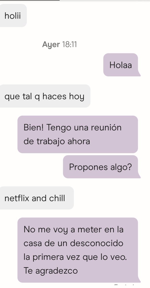 marieldepaulis's tweet photo. @atenea_reina También están los que te invitan a su casa de una. Flaco no se quién sos y tú mejor plan es Netflix and chill? https://t.co/EuTbJ2D3GD