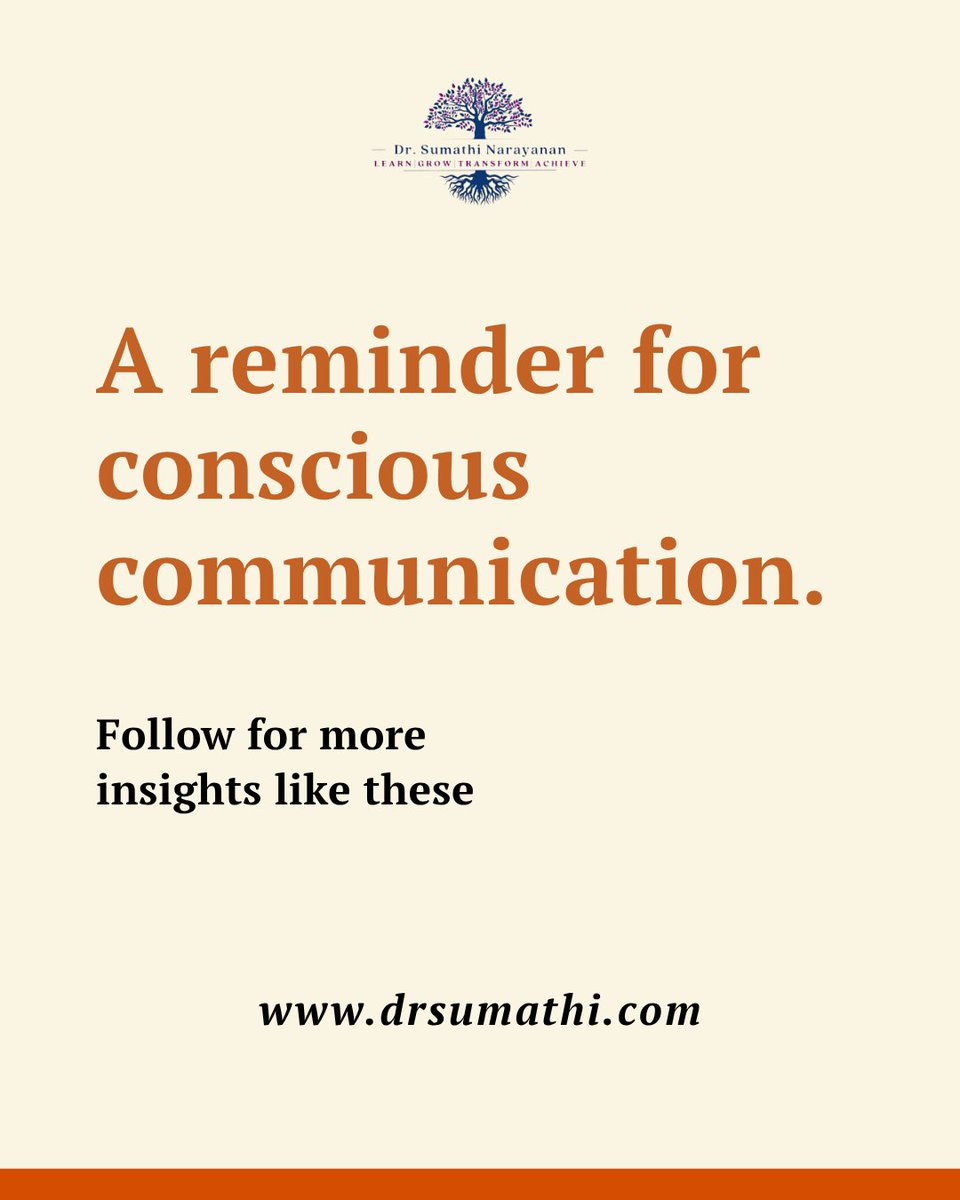 DrSumathiNaray1's tweet photo. We often think communication is about finding the right words.

But true communication is about reaching the other person.
The medium may change — a conversation, a video, an interview, or written words — but the intention remains the same: to connect. https://t.co/KRgbUuzdTR