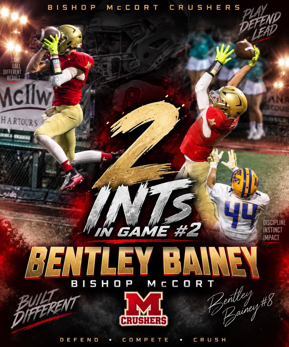 Bentley_Bainey's tweet photo. Week #2
Off- 13 Completions 176yds 1 TD 1 int, rushing 7/37 yards
Def- 2 Int, 1 def, 10 tackles
*Tied School Record with 18 career interceptions 

@yn_TroySmith @CrusherFootball @TASmith42 @CamdenDietz @CoachMcNutt @CoachArchieC @AlexKellyCuse @AMannicciCuse @TysonVeidt @EddieGeorge2727 @JMUFBRecruiting @CoachJ_Schaefer @PaFootballNews @PAPrepVarsity @PrepRedzonePA @sixstarfootball @KevinMoses38 .