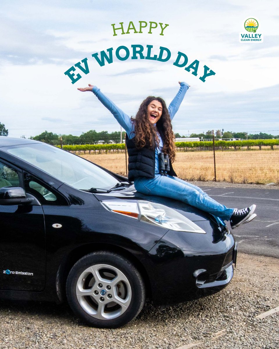 VCleanEnergy's tweet photo. Happy #WorldEVDay! 🚗⚡ Here’s to cleaner transportation and powering more of our miles with electricity. https://t.co/XQnq5erMRY
