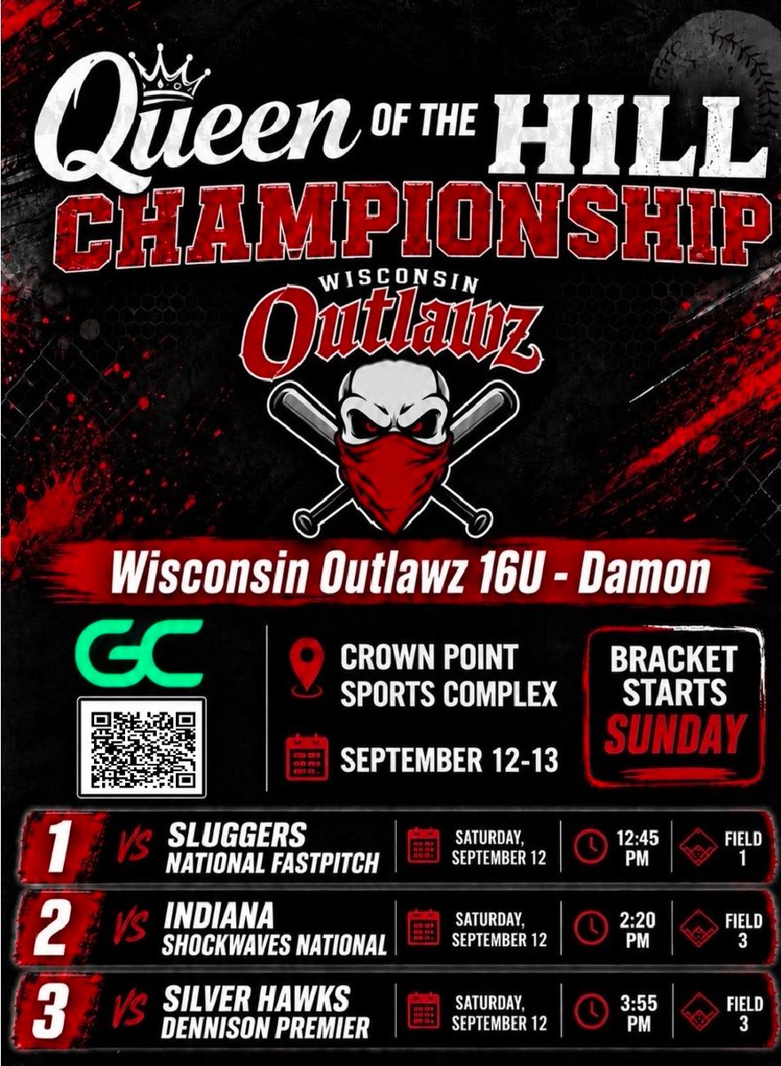 SummerLarson28's tweet photo. Back at it again this weekend! I’m so excited to travel down to Indiana and compete at the Queen of the Hill Championship tournament! This is my schedule for the weekend
@Wisoutlawz 
@tagupSoftball 
@CoastRecruitsSB 
@D1Softball https://t.co/v42A2eayEY