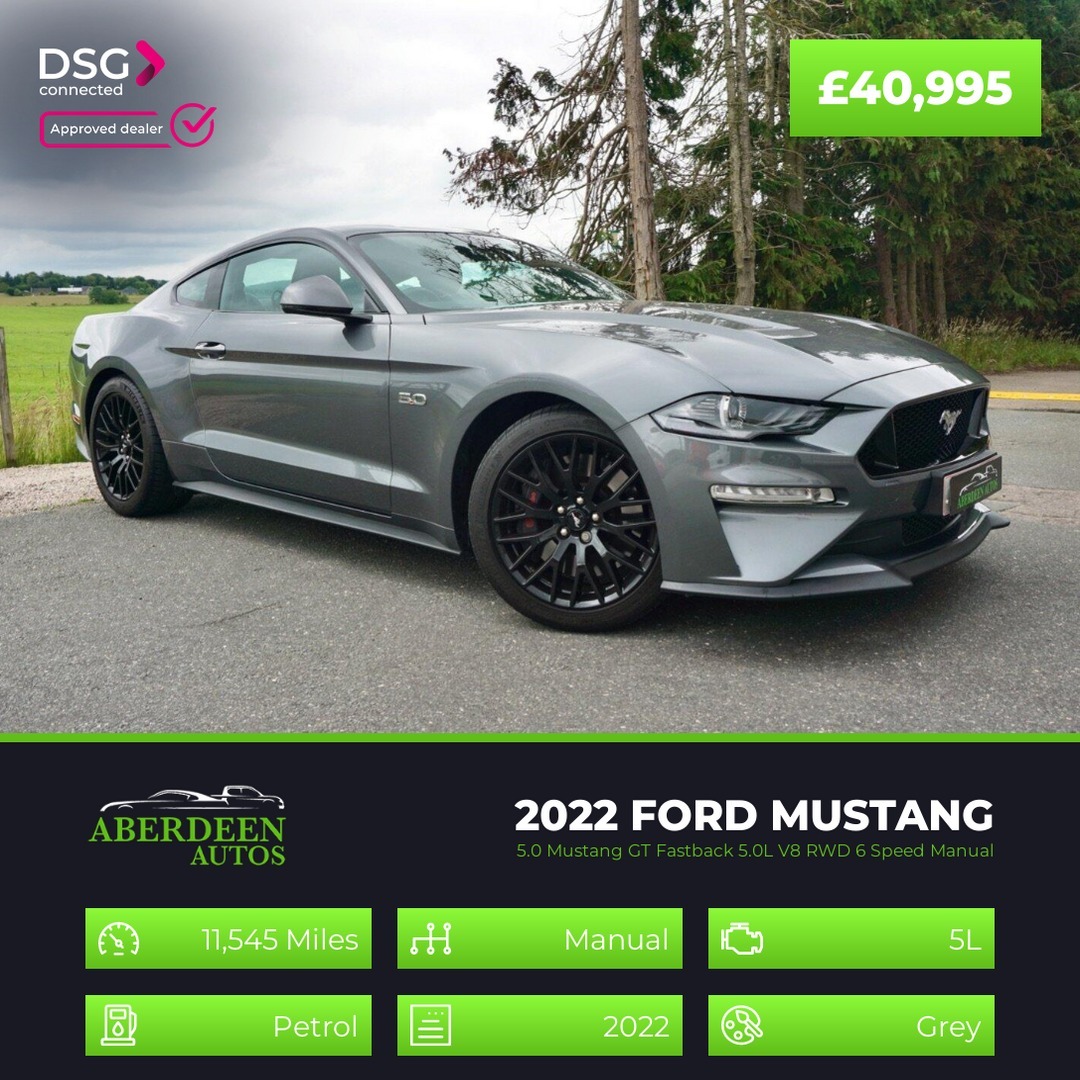 ConsuelaRoactp's tweet photo. 2022 Ford Mustang GT Fastback 5. 0L V8 RWD, 6-speed manual — £40, 995. Petrol, 11, 545 miles. Part exchange welcome. Enquiries welcome. Contact Aberdeen Autos for details. https://t.co/bDqTIVQCLa