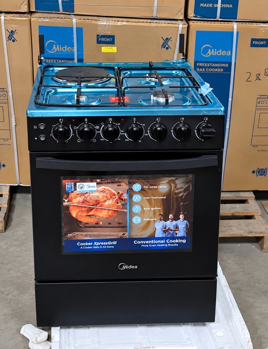 Bidhaa_Tronics1's tweet photo. MIDEA Free  Standing Cooker

👍Size:60*60Cm
👍Oven Ya Umeme
👍Plate 3 Za Gesi na 1 Ya Umeme

Tsh 600,000/=TU
✅DSM FREE DELIVERY 

Wasiliana Nasi 
0750246254
0659959763

Mtaa wa Tandamti Kariakoo DSM https://t.co/Z6AuDLTbe8