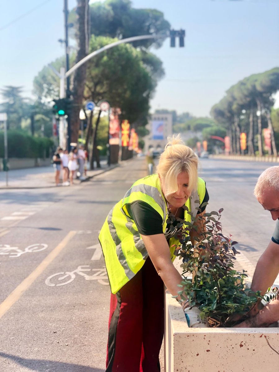 liri_qoshi's tweet photo. Ja si duket sot🌟,  Bulevardi “Deshmoret e Kombit” 👉 pas nderhyrjes qe bene duarartet tane👷🏼‍♂️👷👉 per zevendesimin e luleve🌿🌼🌸🥀 ne vazot 🪴ne bulevard . 
#MbjelljeLulesh
#Gjelberim
#Tirana❤️ 
Drejtoria e Përgjithshme e Pastrim Gjelbërimit-Bashkia Tiranë💚 https://t.co/PWNOrFWos7