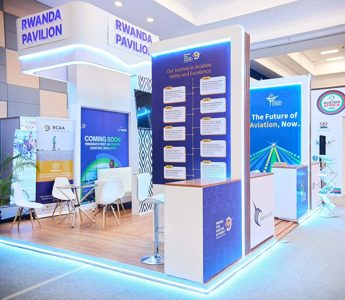RwandaAirports's tweet photo. Behind every conversation today: The Future of Aviation, Now.
Day one at the Rwanda Pavilion is over. Thank you to everyone who came by to meet our team.
We're here one more day — Rwanda Pavilion, Sarit Expo Centre, Nairobi.
#AVAF26 #RwandaAirports #AviationAfrica https://t.co/d3ncdPwhGH