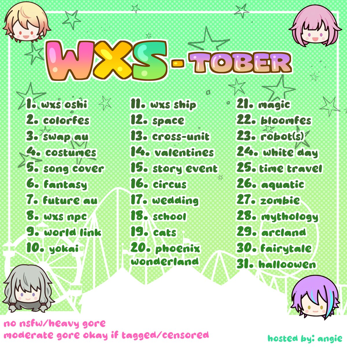 wxstober's tweet photo. #wxstober26 prompt list 🎡 
hope to see you take on the challenge~ https://t.co/91BpQT7Bgp
