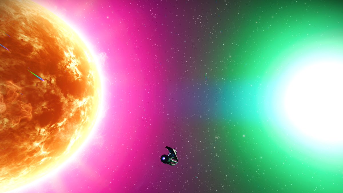 stiuws2628's tweet photo. In a binary solar system, you can visit both stars. #NoMansSkyCosmos @hellogames @NoMansSky https://t.co/RS7WJPbzTs