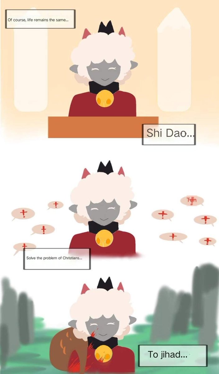 potatosye's tweet photo. 是的，这个小漫画还没完结
于是我画了后续的前两部分
#cultofthelamb #cultofthelambfanart #narilamb https://t.co/f4MlzUW7pi