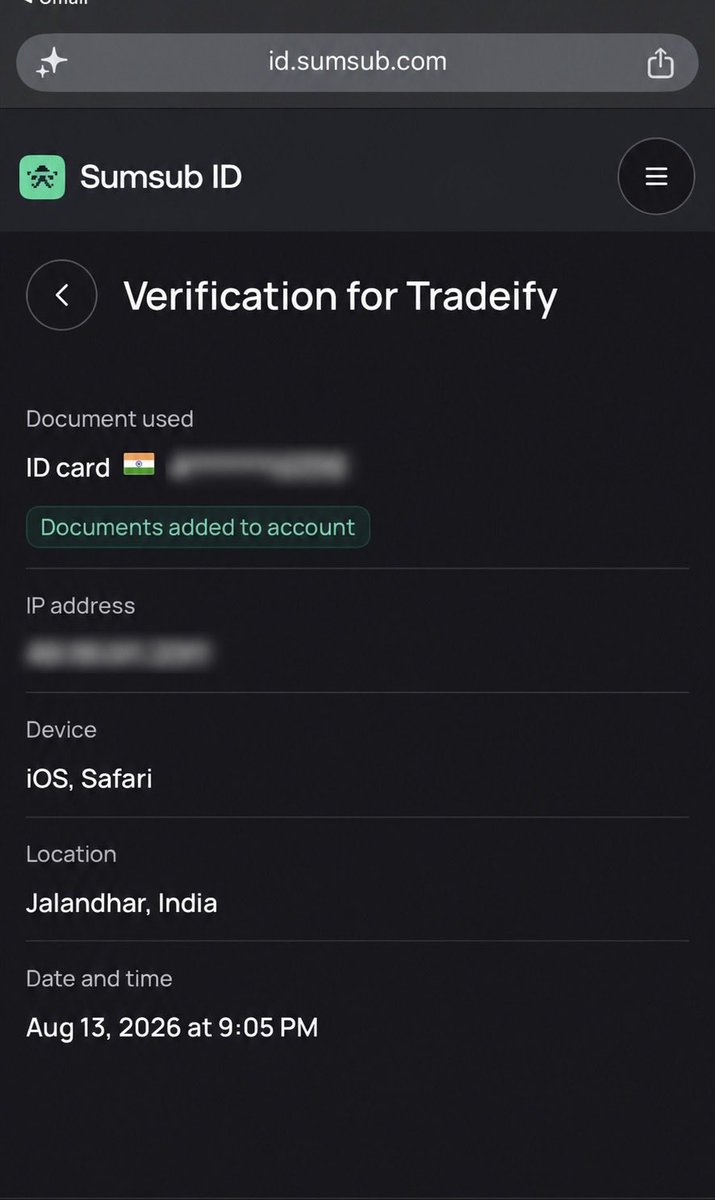 ej_harish's tweet photo. @Tradeify @BrettSimba — Risk & Compliance has again sent the same generic closure saying they cannot disclose the specific evidence/reason behind my permanent ban and payout forfeiture.

But your own CEO has already publicly stated that the reason was allegedly VM/VPS use during KYC.

I have provided:

my Sumsub record showing iOS / Safari
Tradeify’s own KYC approval email
my willingness to redo KYC live on my physical device

I strongly dispute the VM/VPS allegation.

You cannot publicly state a specific reason, then have Risk & Compliance refuse to address the evidence that directly challenges it.

I’m asking for one thing: manually review my actual KYC session, verify whether that VM/VPS flag truly belongs to my profile, and reconsider the ban and $5,198.40 payout if the allegation is wrong.

Please respond to the evidence, not with another template. @propfirmsupdate @PropFirmsGuru @PropMonitorFX @Propshieldz @propfundsquad @propfirmeye