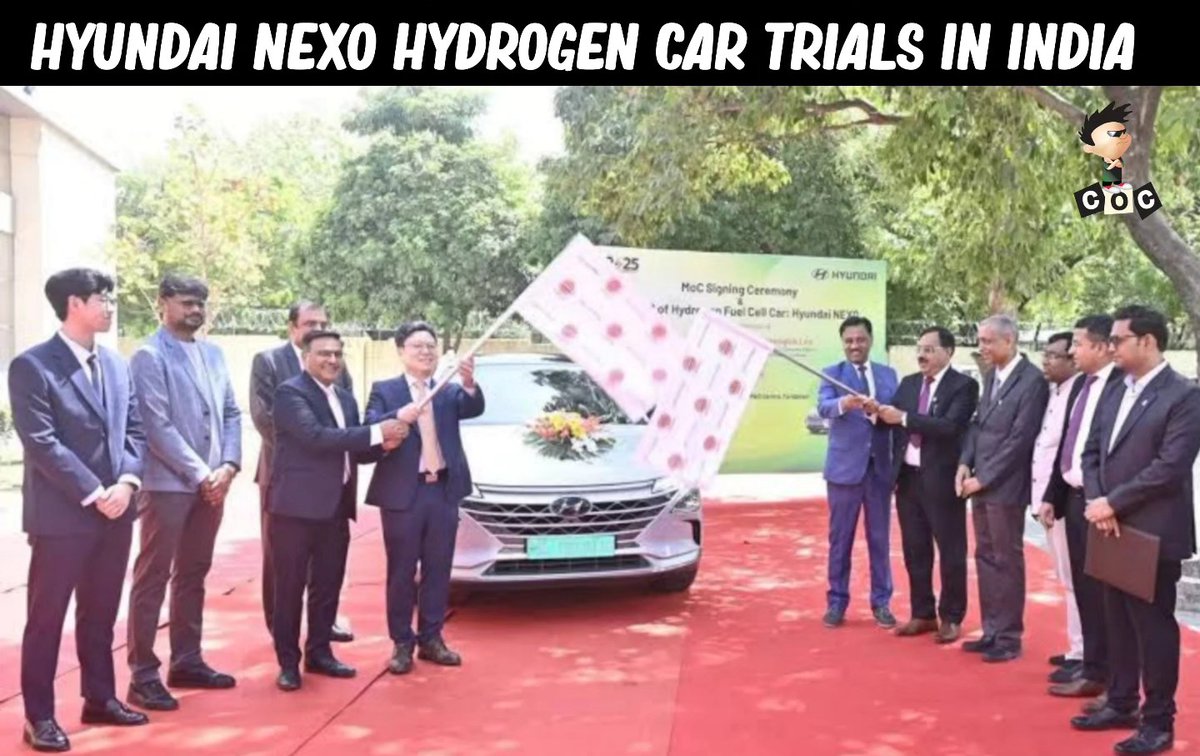 KatelynBrazgdm's tweet photo. Hyundai NEXO hydrogen FCEV begins real-world testing in India. Hyundai and Indian Oil will test it on Indian roads for 2 years, covering 40, 000 km under local driving conditions. https://t.co/yJoYALU4UR