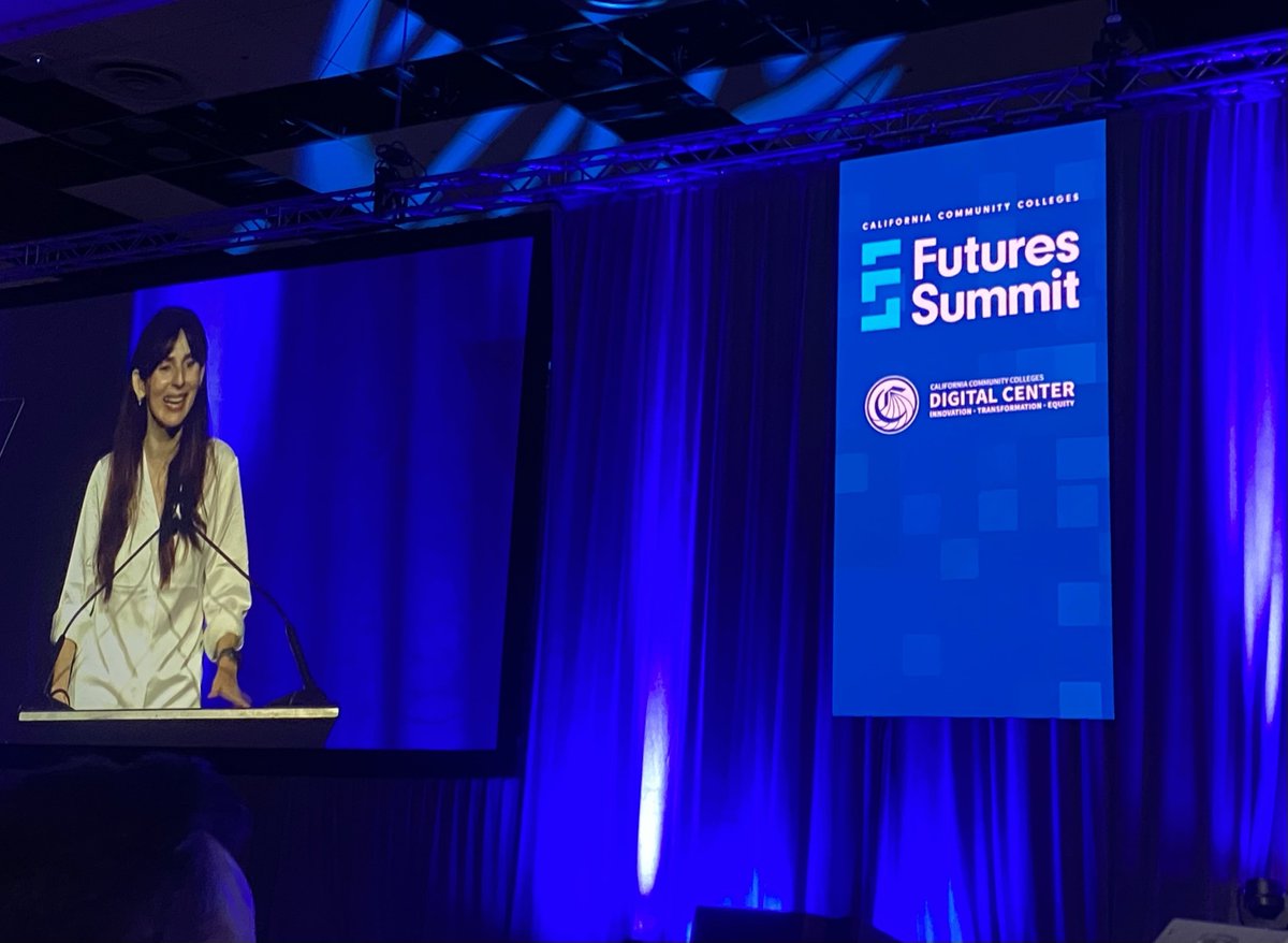 CalCommColleges's tweet photo. What do AI and The Matrix have in common?

At #FuturesSummit2026, Chancellor @sonyachristian  challenged attendees to think beyond what AI can do and focus on a more important question: What should we choose to do with it? https://t.co/Rn4r0Jtq3B