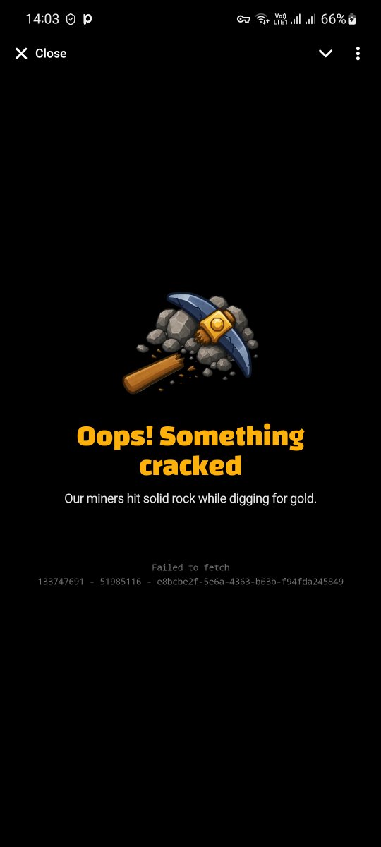 nima0059's tweet photo. @GoldFestGame Hi . For the past three days, whenever I spend 25 tickets and play GoldFast, my XP points are not credited at the end of the game, and I receive an error message showing a broken pickaxe. Please help me resolve this issue and restore the missing XP points and tickets. https://t.co/VW67Phr1zs