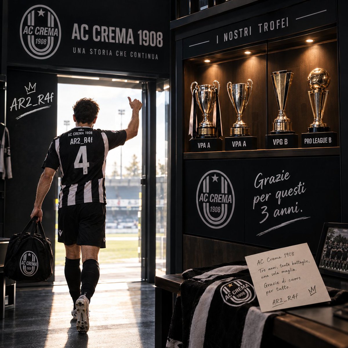AR2_R4f's tweet photo. Dopo 3 anni è arrivato il momento di salutare il club, 2 dei quali alla guida.

Sono stati 3 anni pieni di emozioni: una finale LND e 4 trofei vinti.

Grazie a @Tigro94lola e a tutte le persone che hanno condiviso questo percorso

Lascio per motivi personali,
Grazie @ACCrema1908 https://t.co/CurXTfxBuP