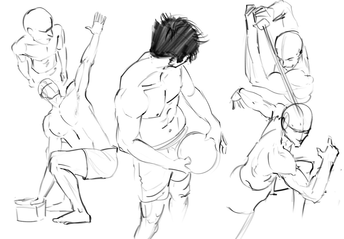 pranalidraws's tweet photo. some studies before heading to bed, check it out! #gestures #anatomyart https://t.co/2LVB1m9vHb